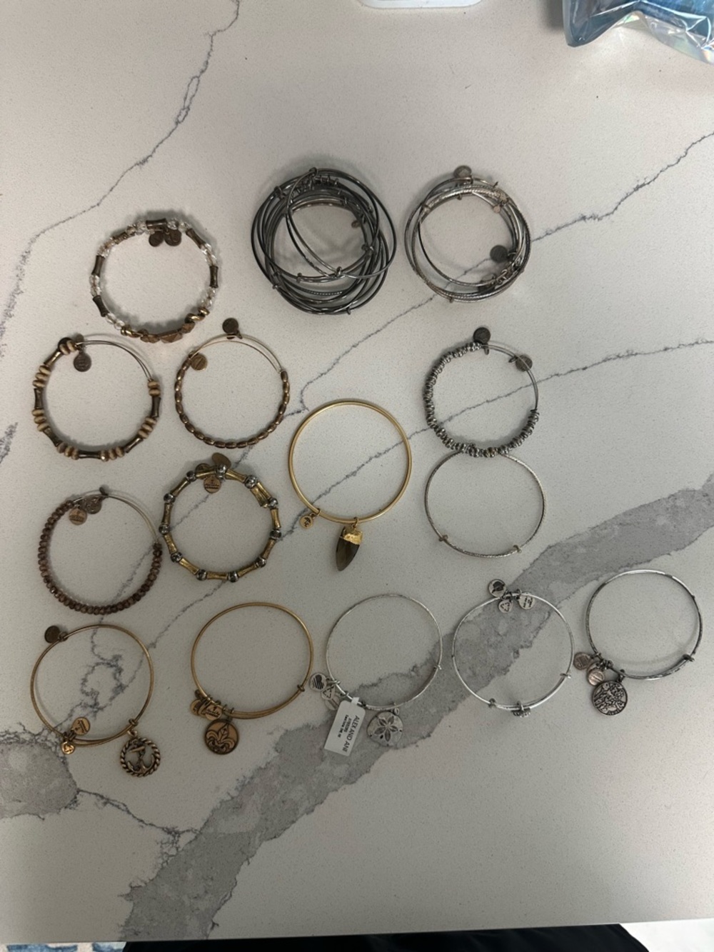 Alex & Ani Mixed Metallic Stackable Bangle Bracelets - Gold & Silver